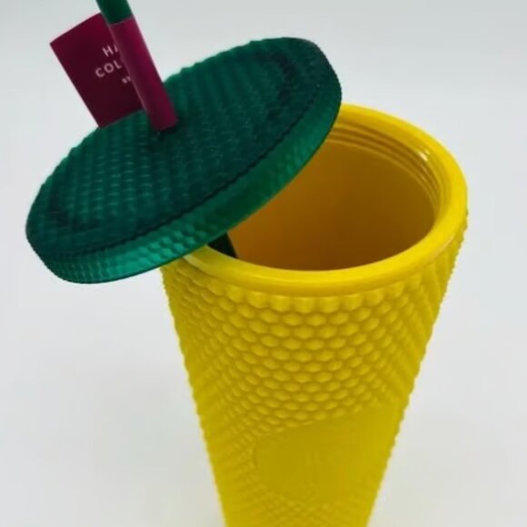 Starbucks Hawaii Collection Pineapple Matte Yellow Studded Tumbler 24 oz NEW! - Picture 2 of 5